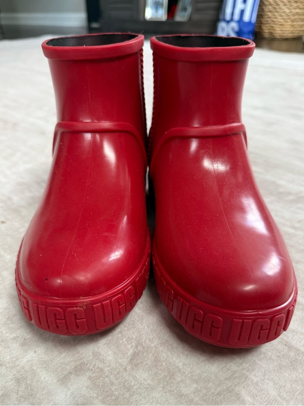 NWOT UGG Kids Red Slip-On Rain Boots